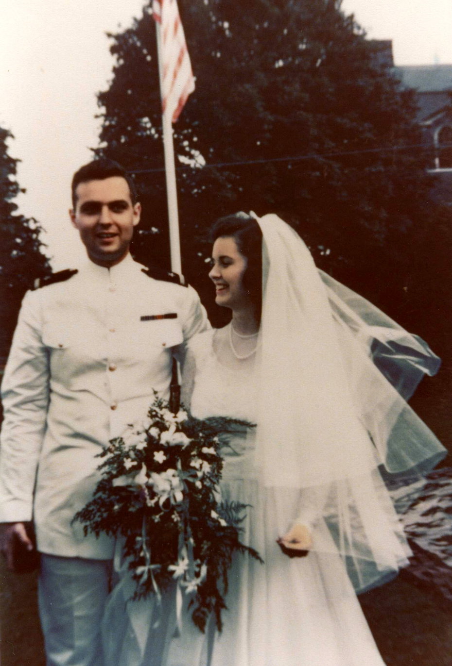 Leighton with wife Helen at their wedding